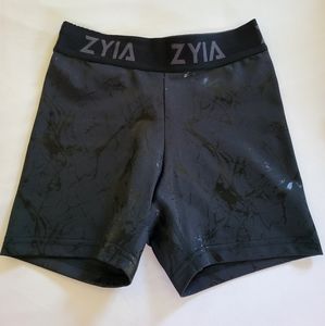 Zyia Black Banded Marble Hustle Shorts